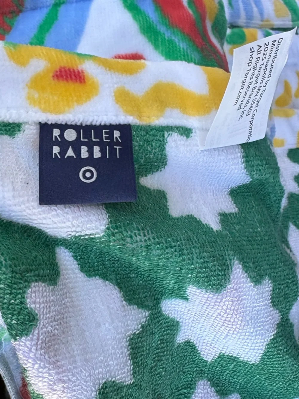 ROLLER RABBIT NEW Vacation Reversible Two Person Beach Towel -Yellow/Green